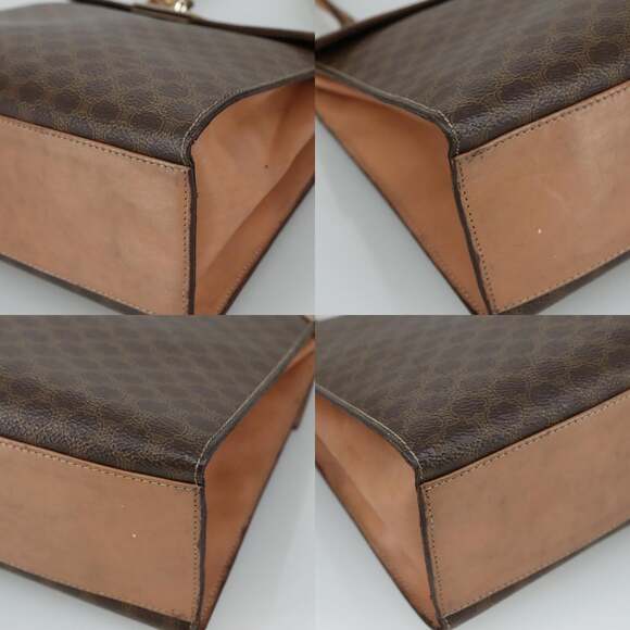 CELINE Macadam Canvas Hand Bag Pvc Leather Brown - Picture 10 of 12